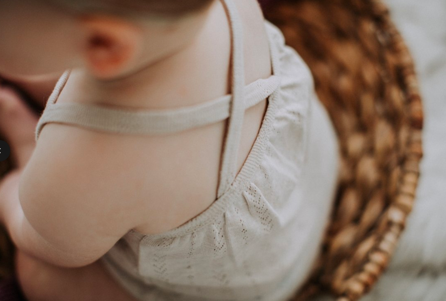 Pointelle Crossback Bodysuit in Stone
