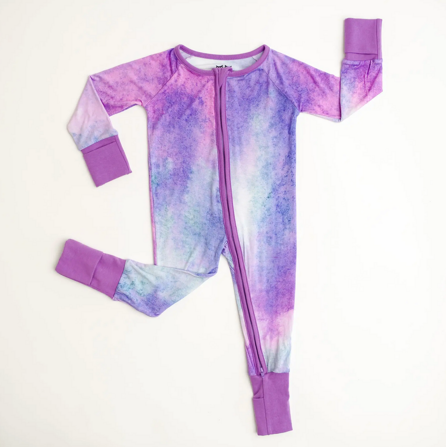 Purple Watercolor Convertible Romper/Sleeper
