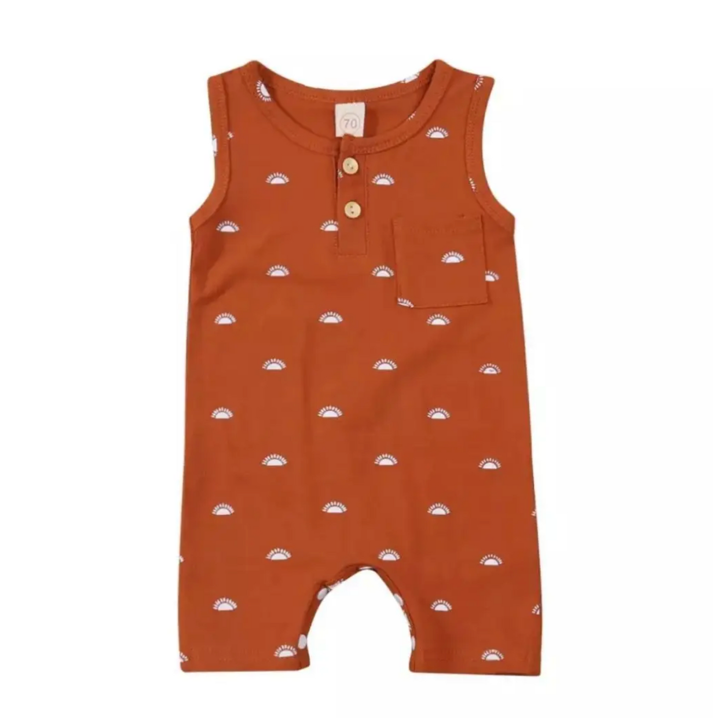 Terracotta Sunset Sleeveless Romper