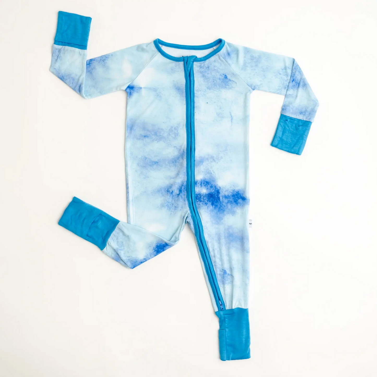 Blue Watercolor Convertible Romper/Sleeper