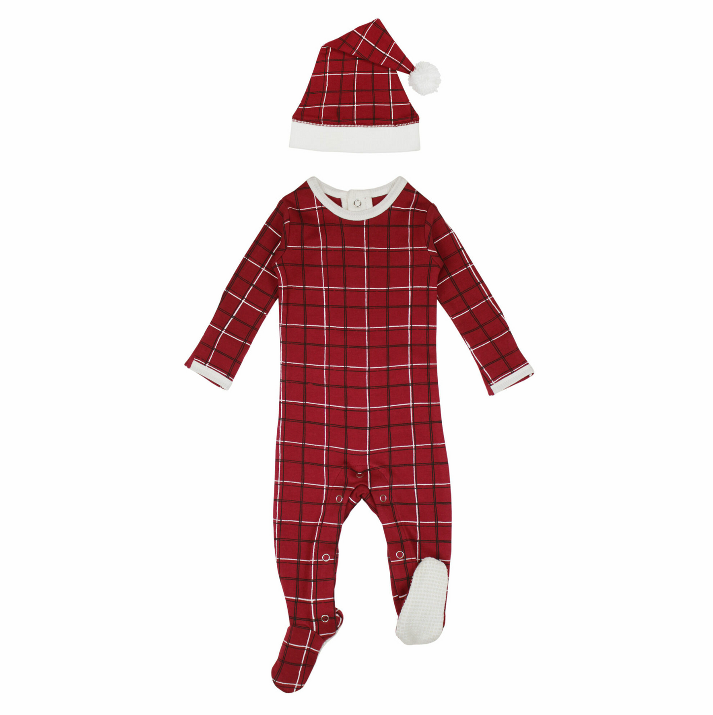Organic Holiday Footie & Cap Set in Santa Baby