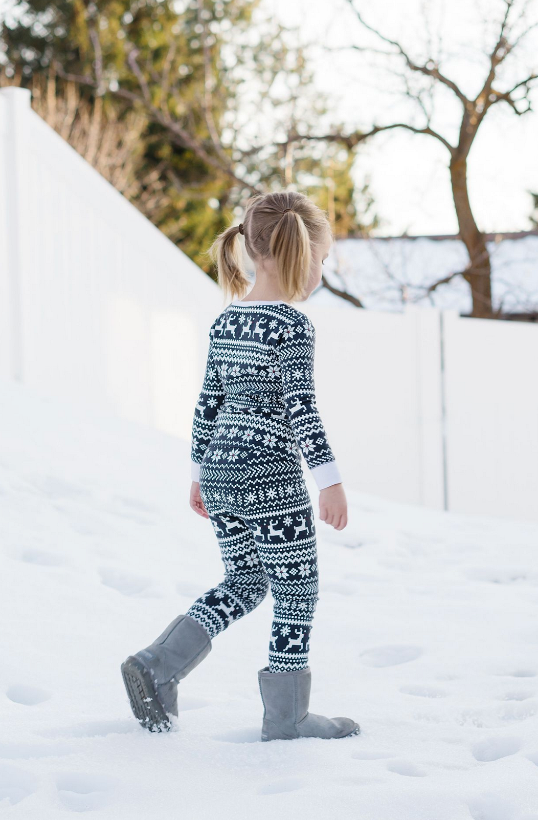 Organic Holiday Kids' PJ & Cap Set in Rudolph