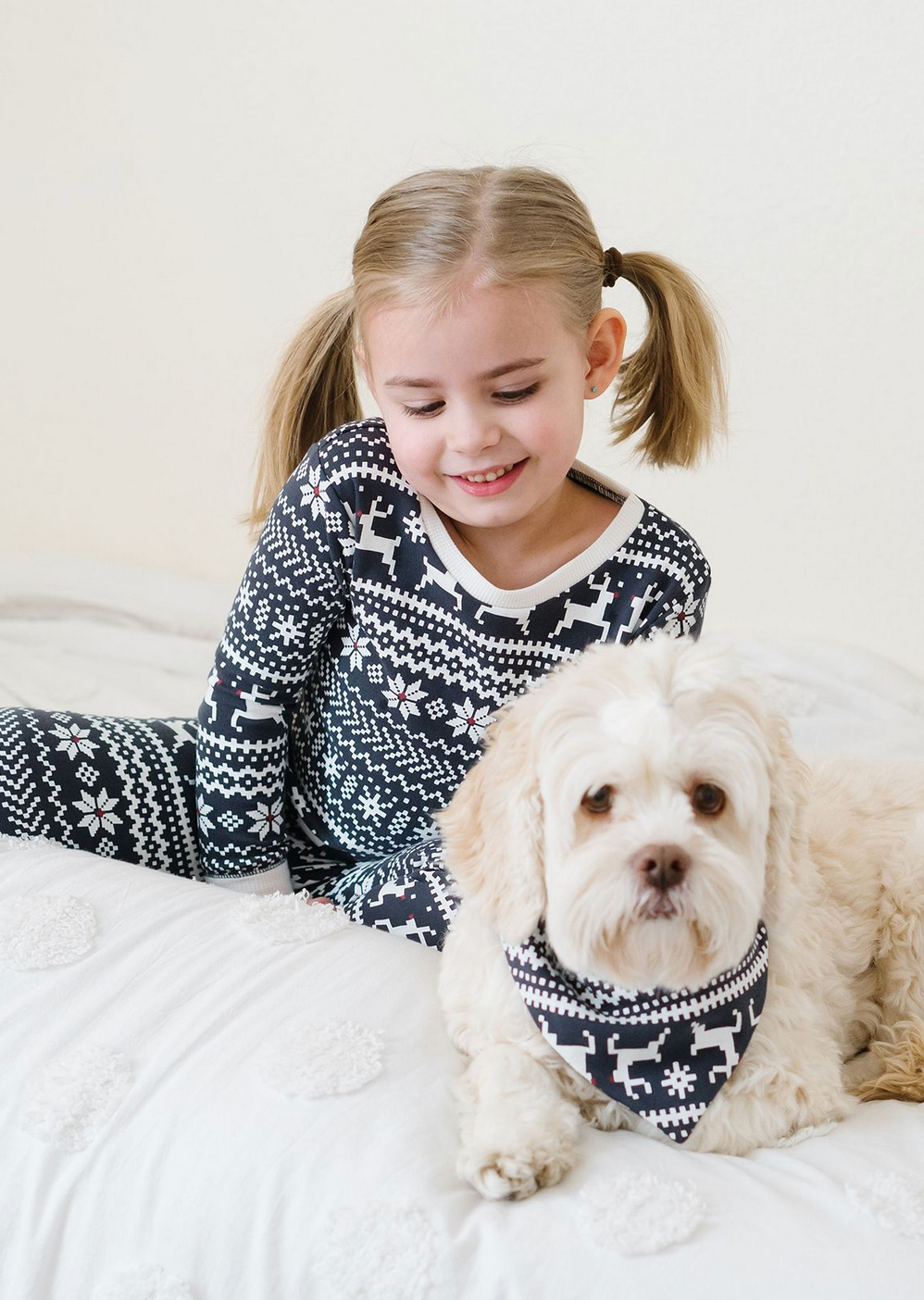 Organic Holiday Kids' PJ & Cap Set in Rudolph