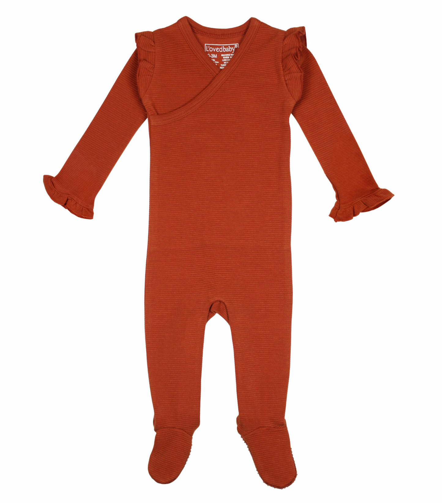 Corduroy Wrap Baby Footie in Paprika