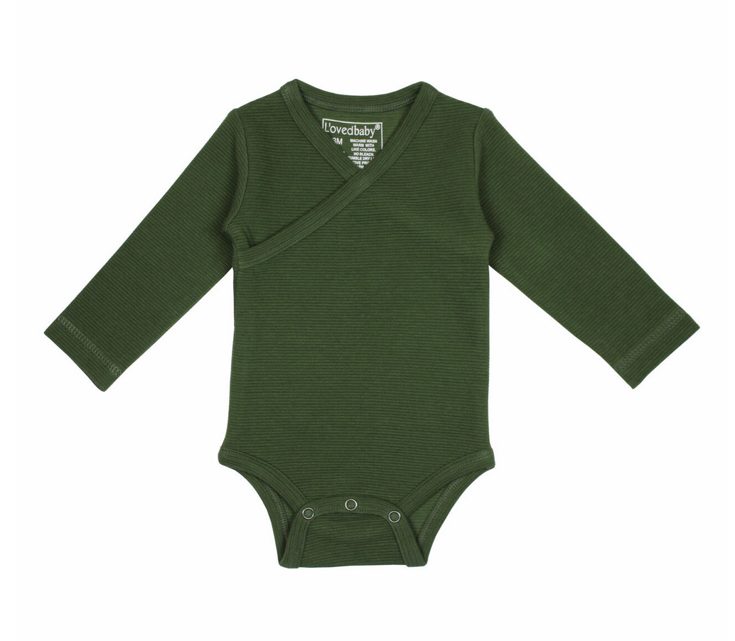 Corduroy Wrap Bodysuit in Forest