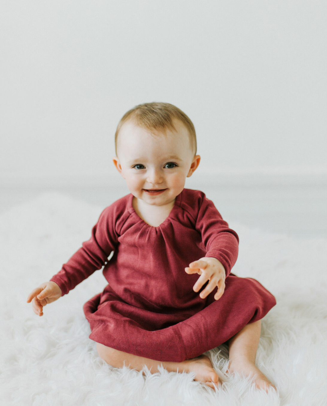 Organic Bubble Dress in Appleberry
