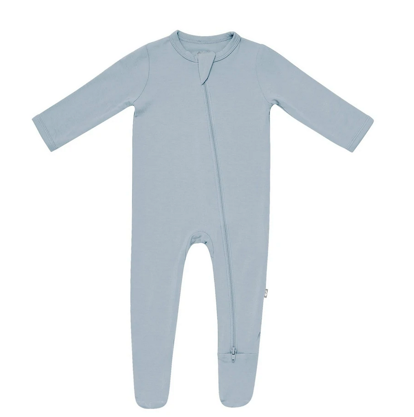 Zippered Footie in Fog