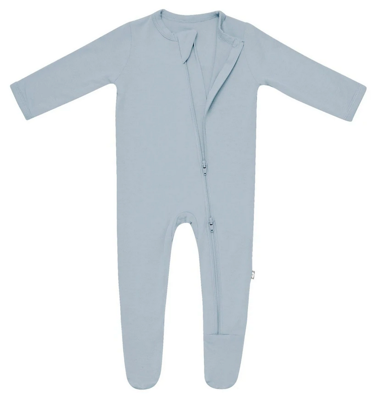 Zippered Footie in Fog