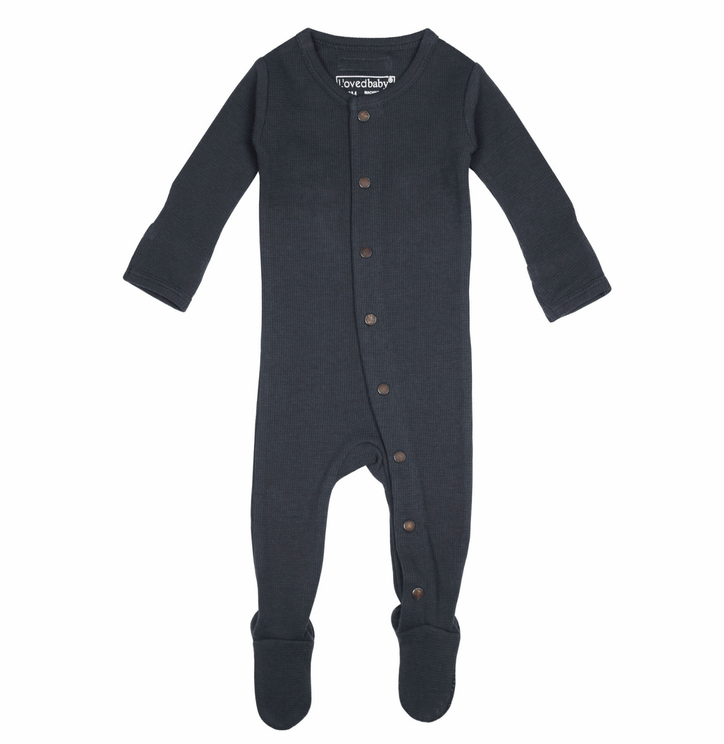Organic Thermal Baby Footie in Coal