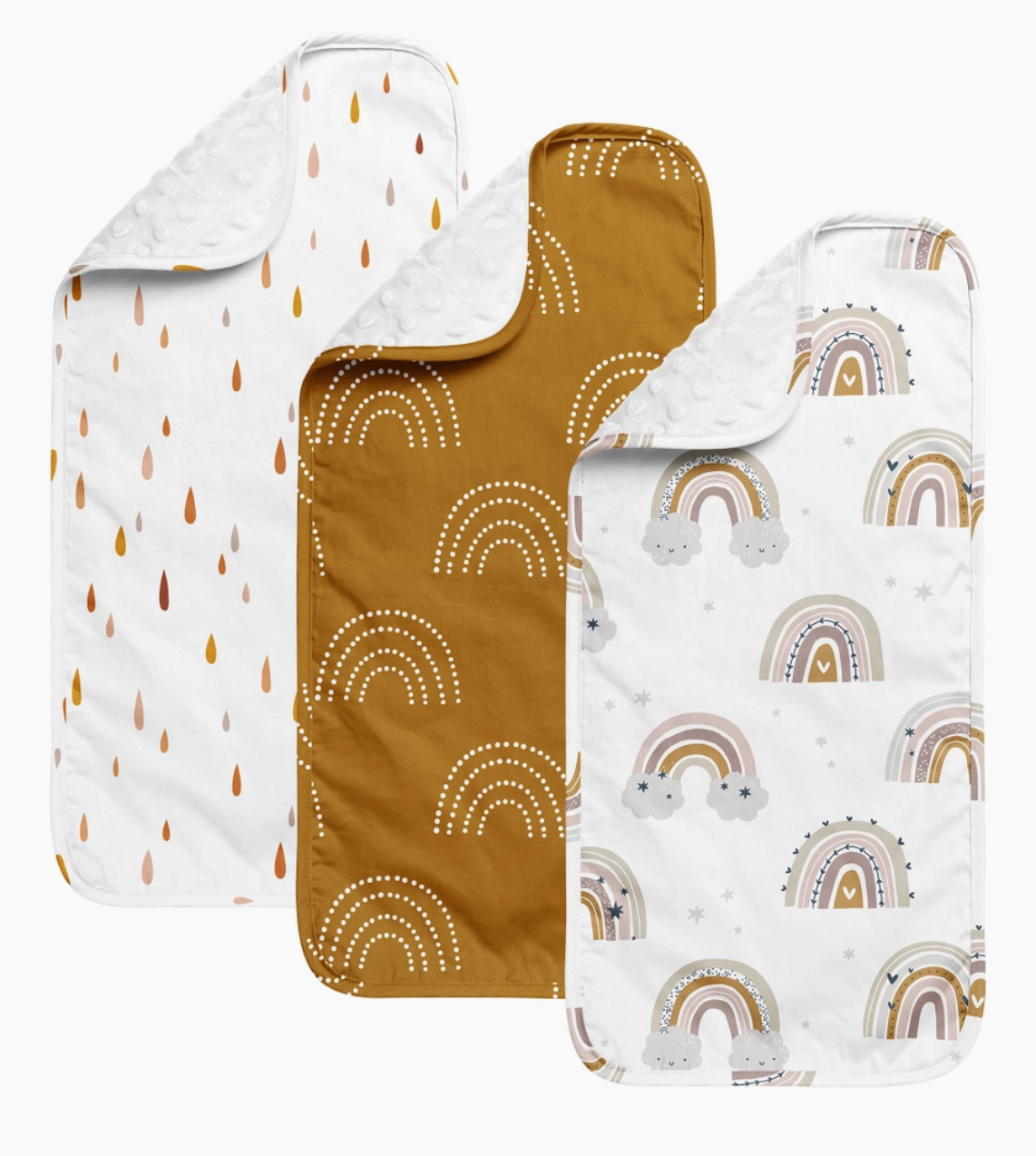 Cotton Minky Baby Burp Cloth Rainbows
