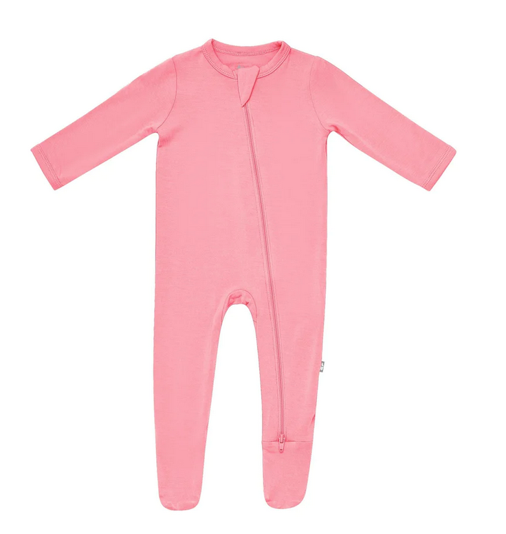 Zippered Footie in Rose