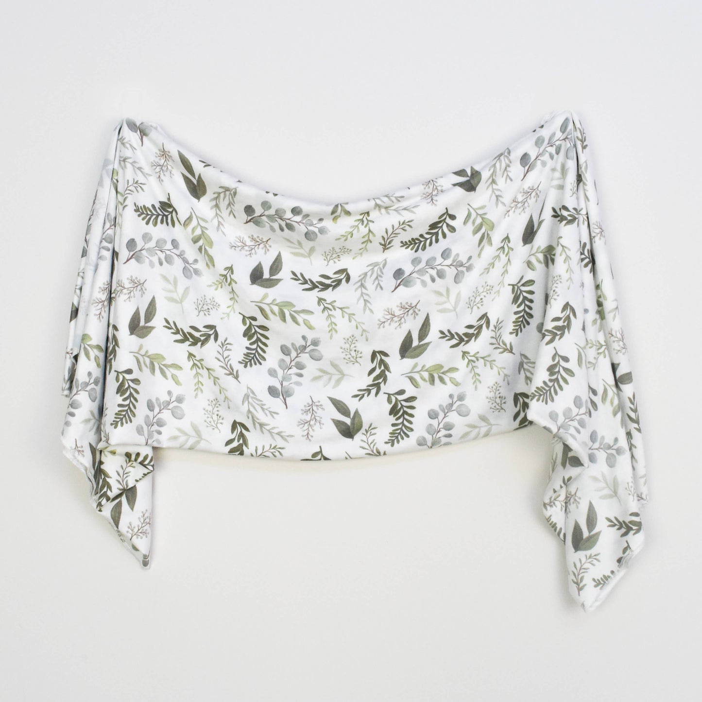 Extra Soft Stretchy Knit Swaddle Blanket: Graceful Greenery
