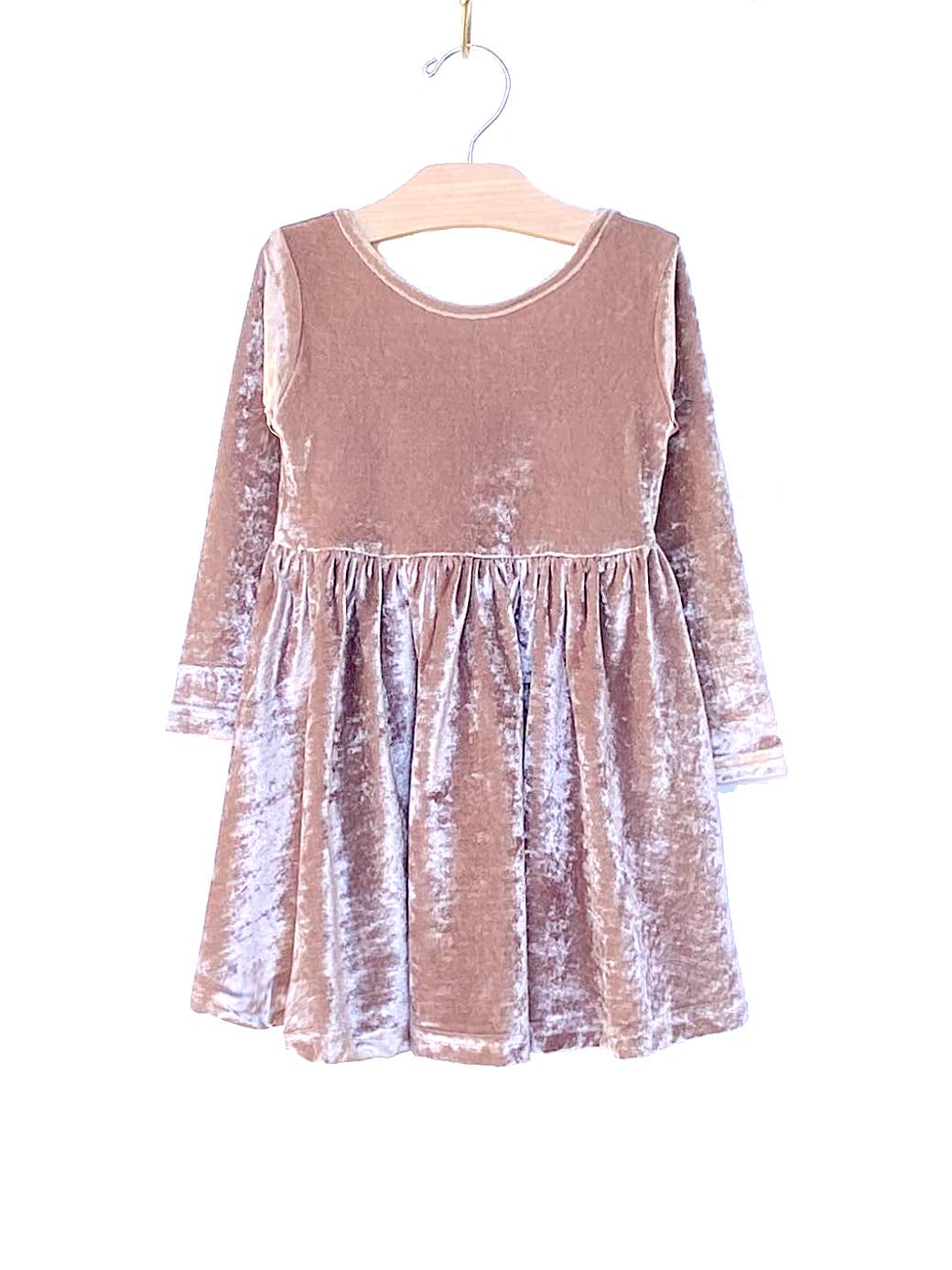 Velour Twirl Dress Dusty Rose