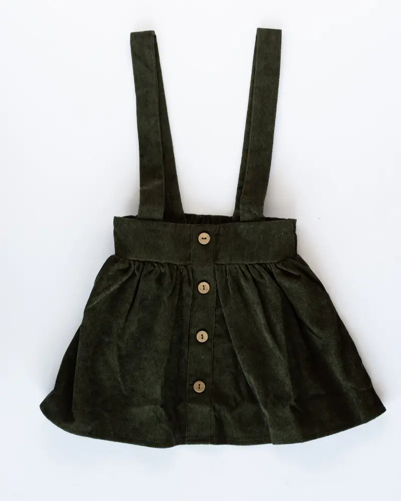 Fallon Corduroy Suspender Skirt - Olive