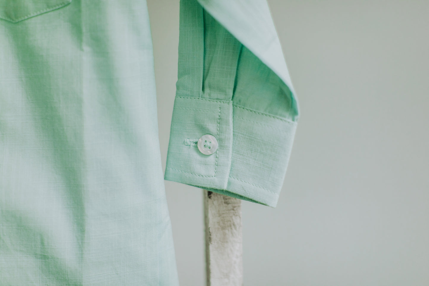 Neo Mint Slub Button Down Shirt