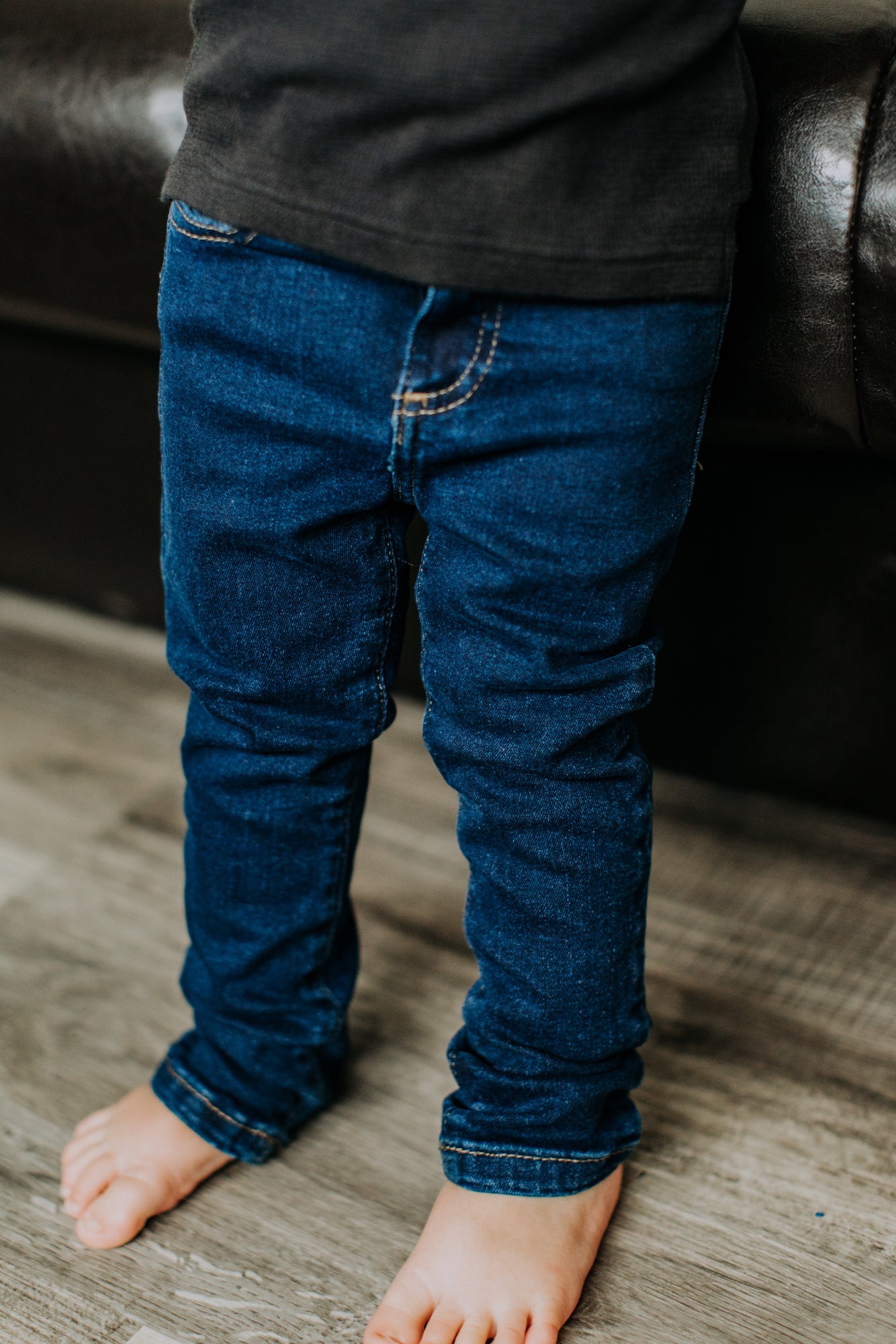 Unisex Baby Jean Dark Stone