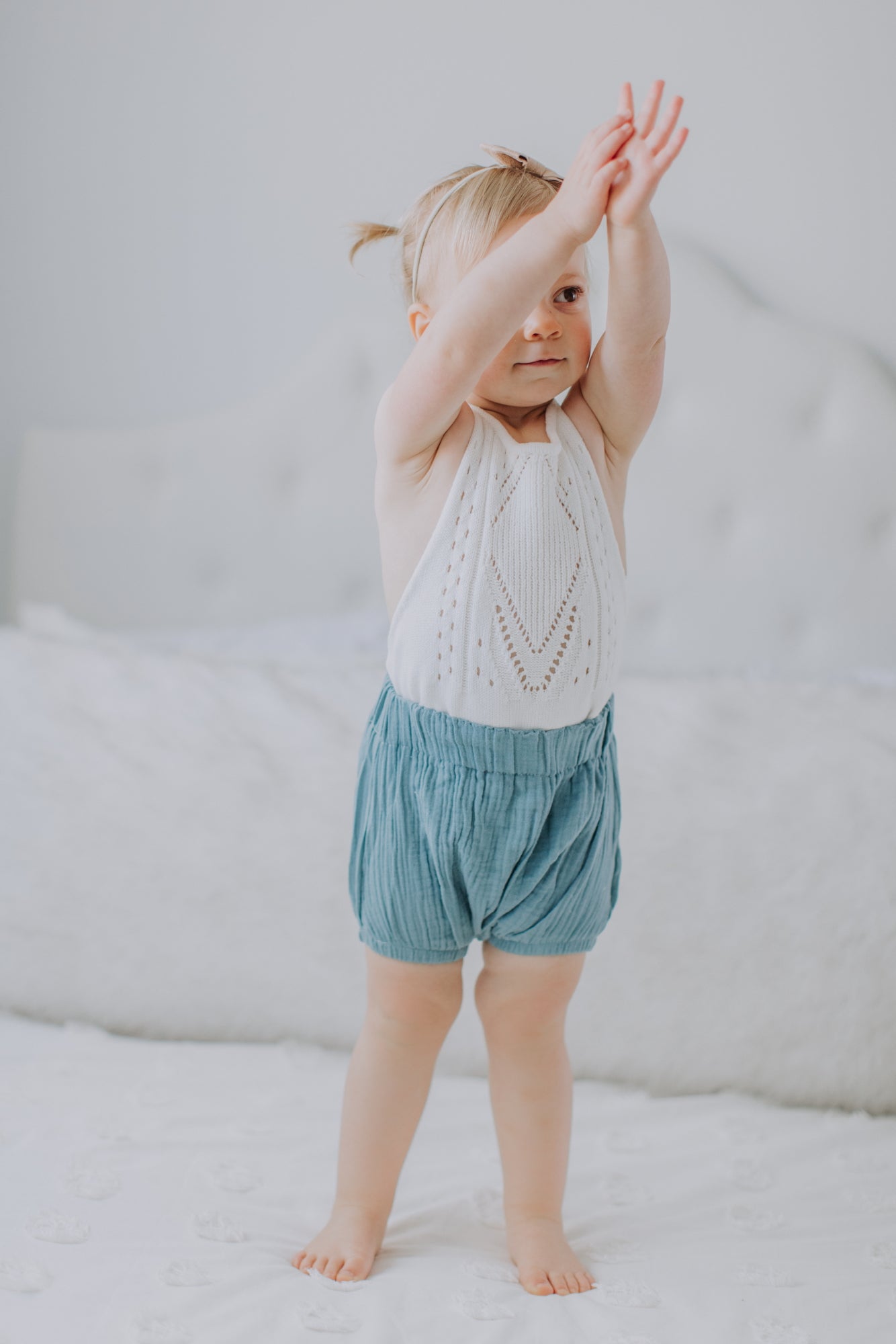 Gauze Baby Bloomers Dusty Blue