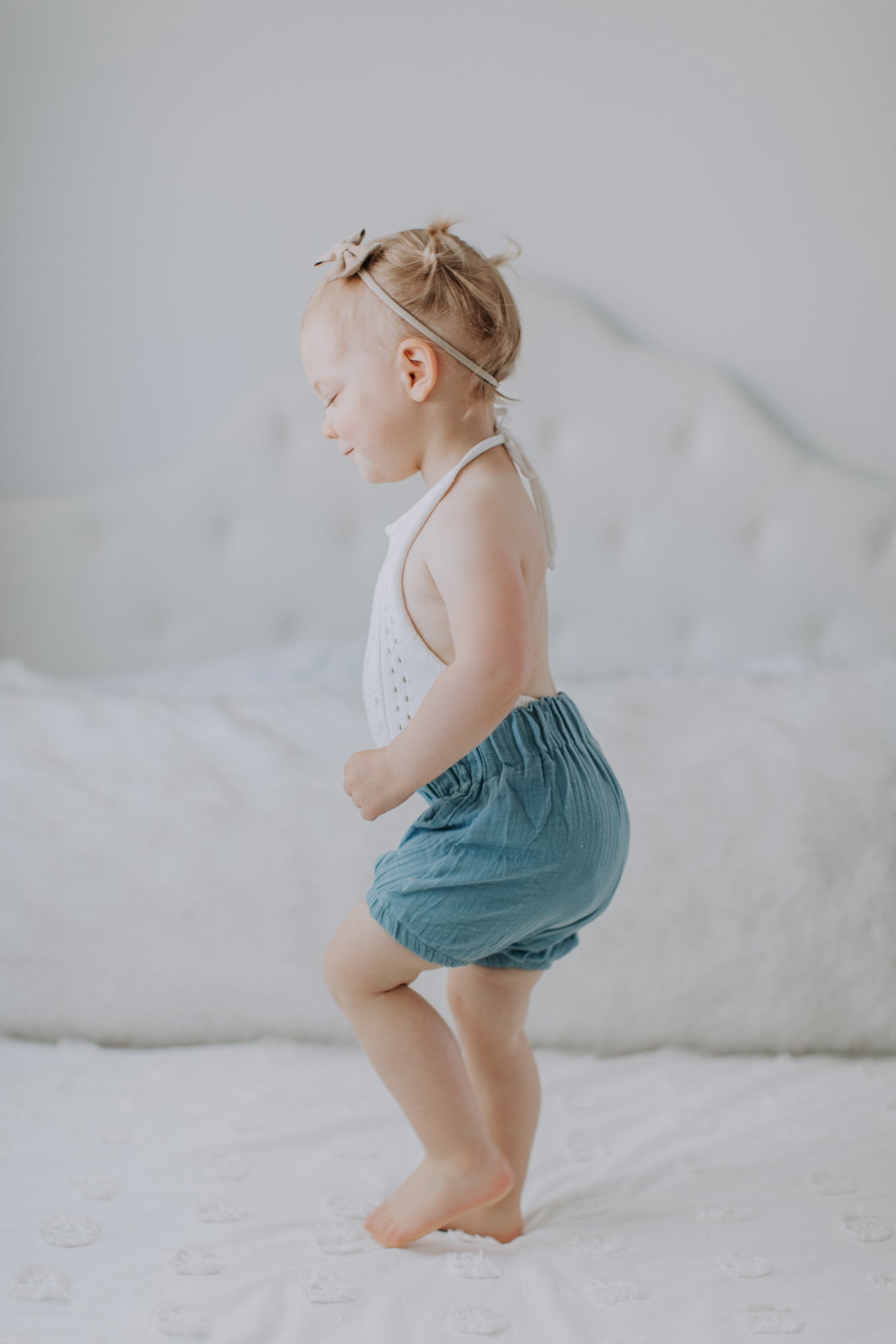 Gauze Baby Bloomers Dusty Blue