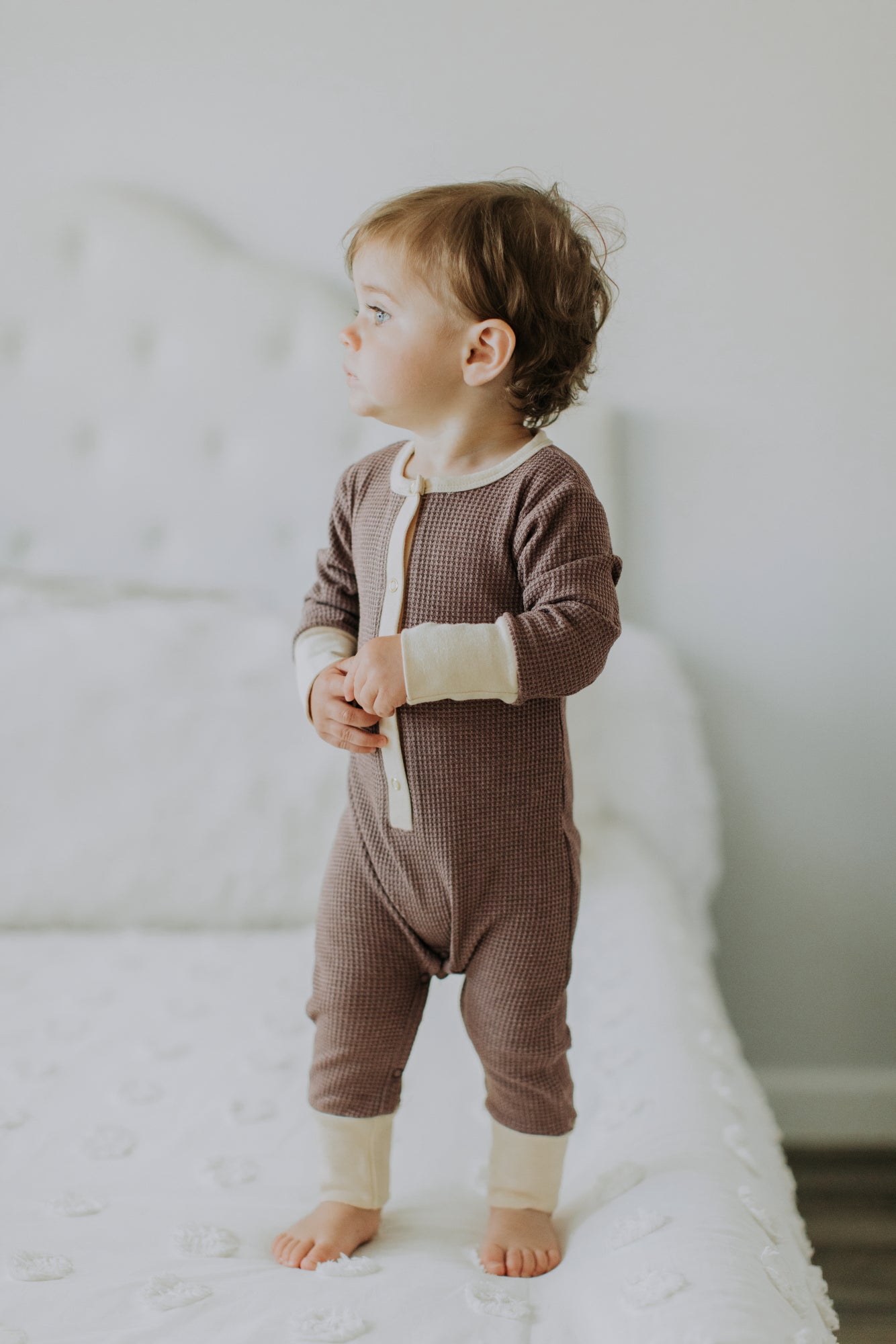 Waffle Romper - Taupe