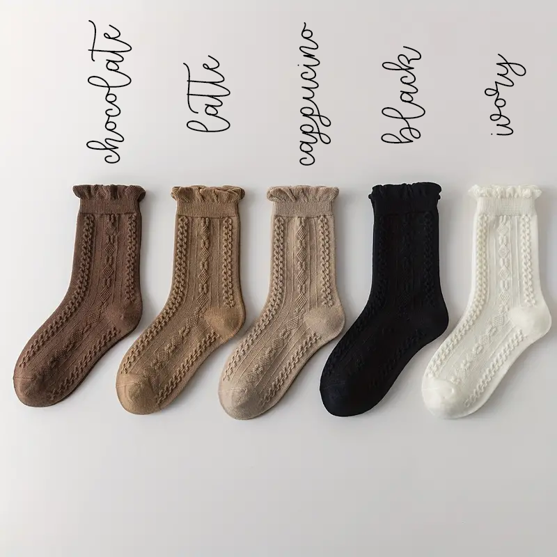 Girls Cozy Knitted Ruffle Socks