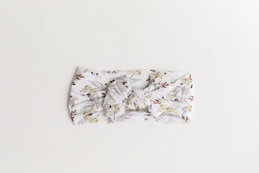 Bright White Flower Nylon Baby Bow Headband