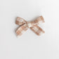 3.5" Skinny Neutral Gingham Cotton Hair Bow