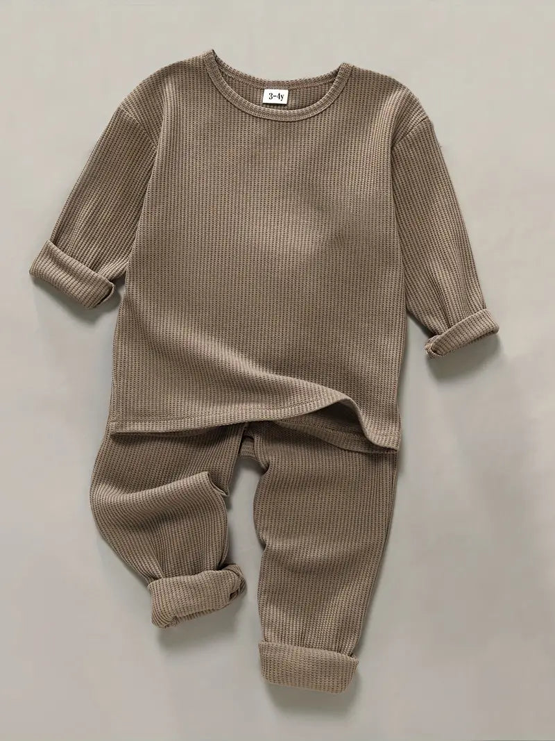 Waffle Pants and Bottoms Set | Khaki