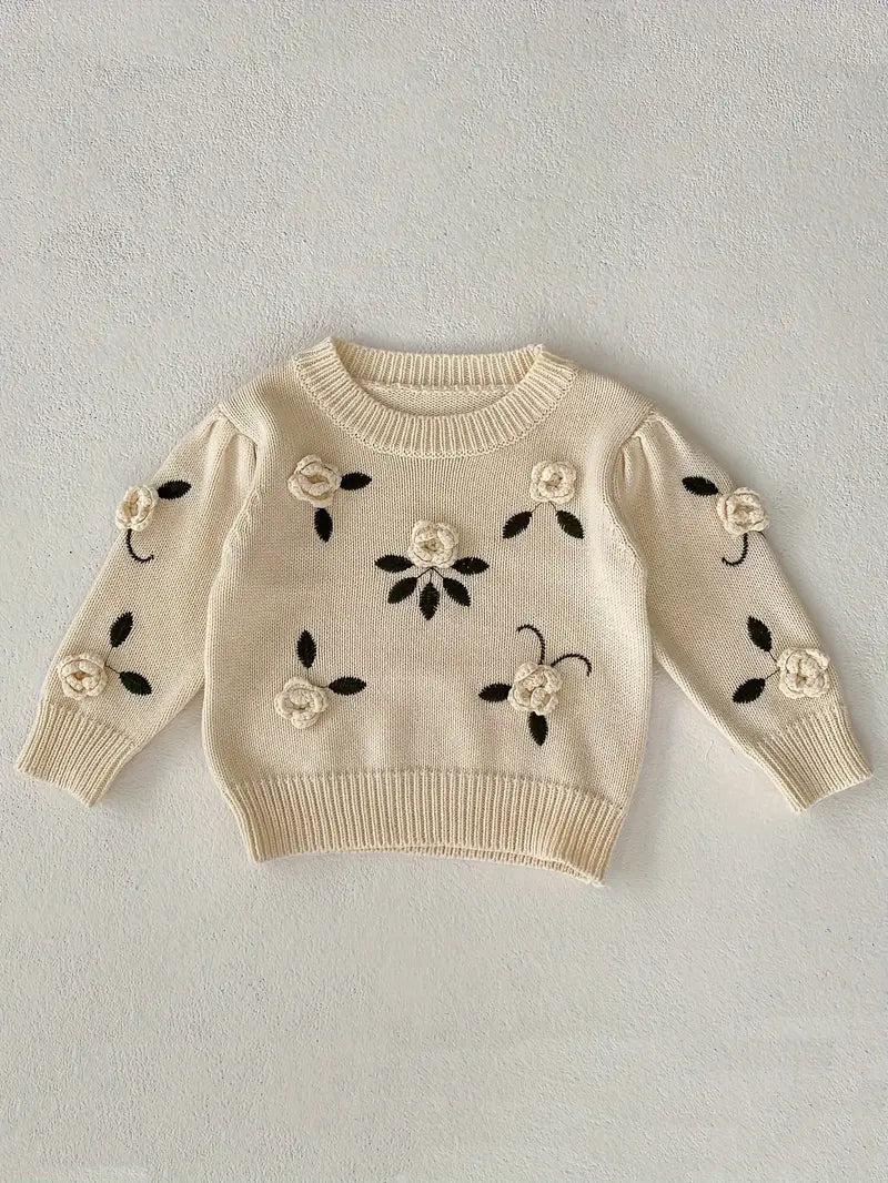 Vintage Floral Embroidered Sweater