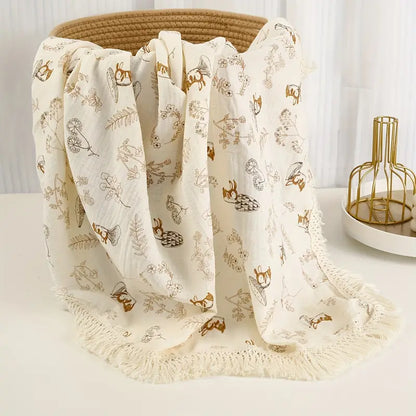 Lightweight Cotton Muslin Throw Blanket