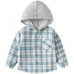 Cotton Plaid Hooded Shirt