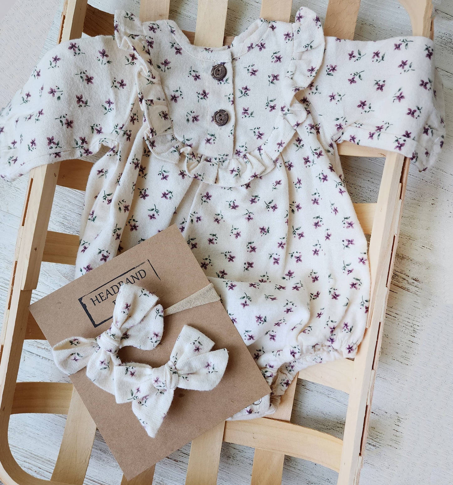 Soft Cotton Bubble Romper Ruffle | Claudia + Bow