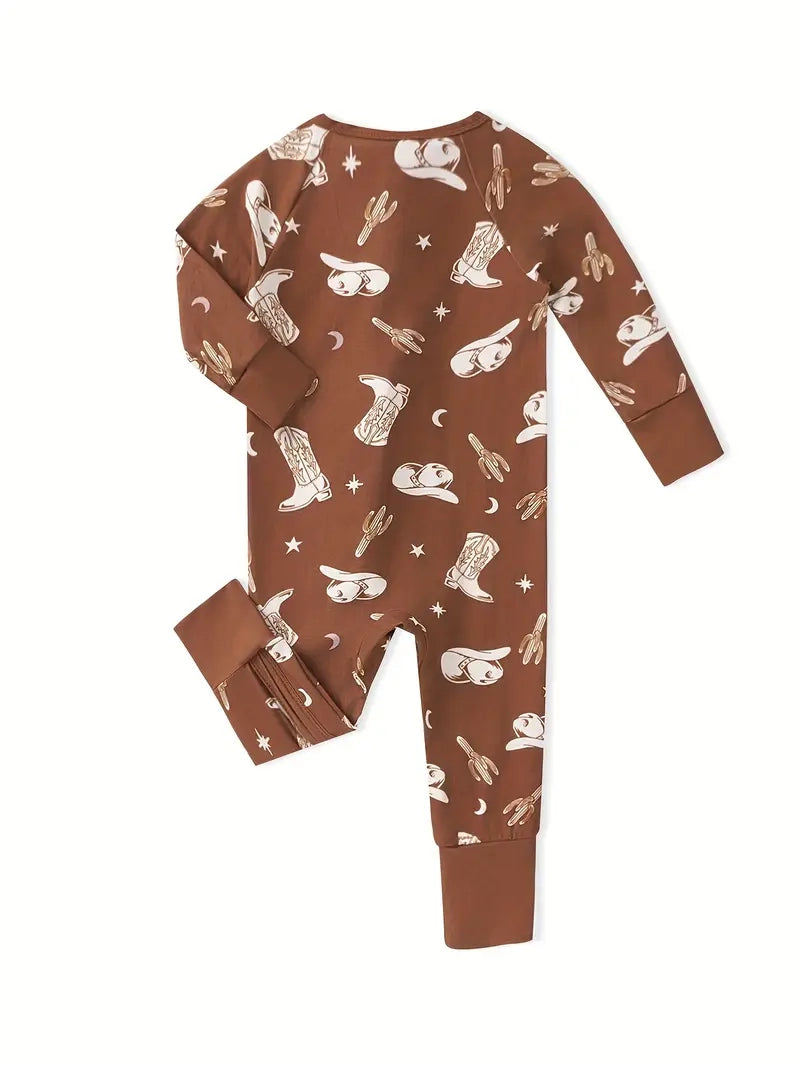 Cowboy Zippered Bamboo Footie