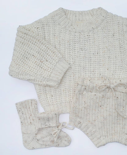 Baby Sweater Chunky Braided Knit | Coco Speckle