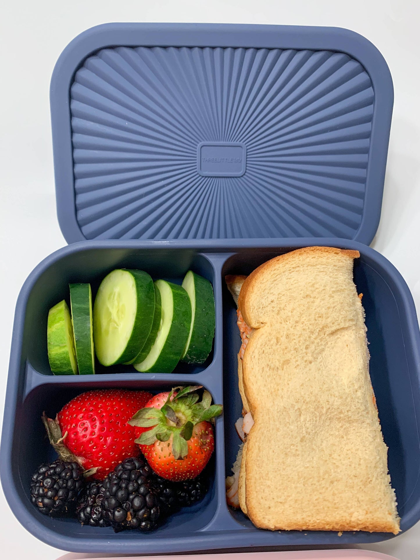 Dusty Blue Silicone Bento Lunch & Snack Box