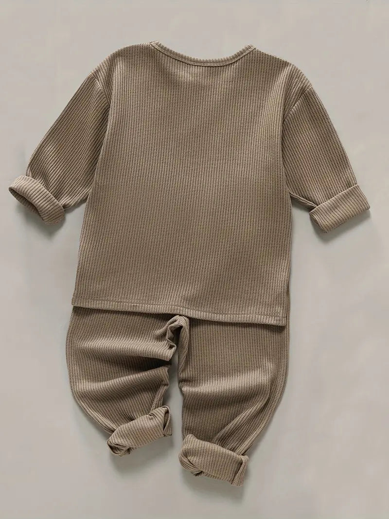 Waffle Pants and Bottoms Set | Khaki