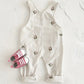 Floral Embroidered Overall Pants | Milky White