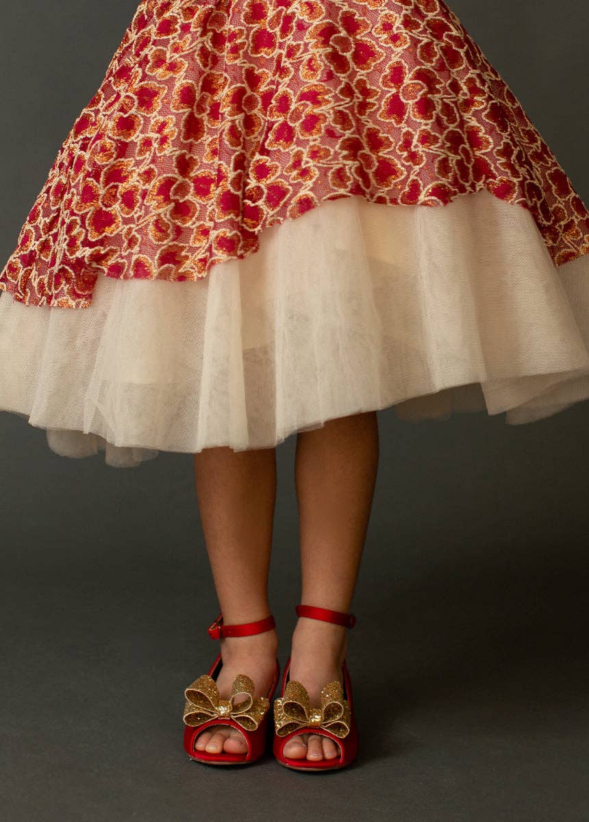 Annalise Petticoat Dress | Scarlet Metallic