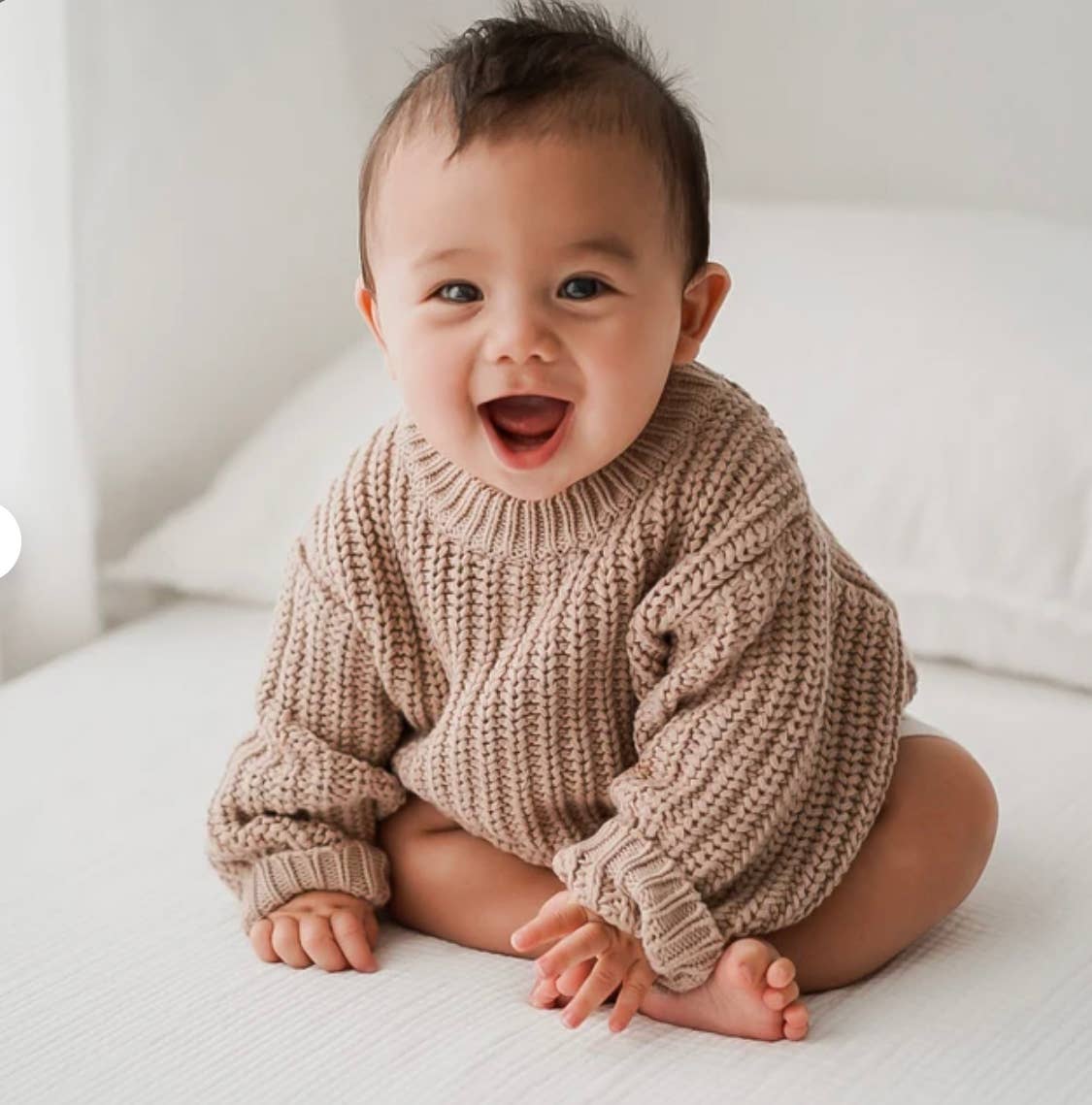 Baby Sweater Chunky Braided Knit | Coco Speckle