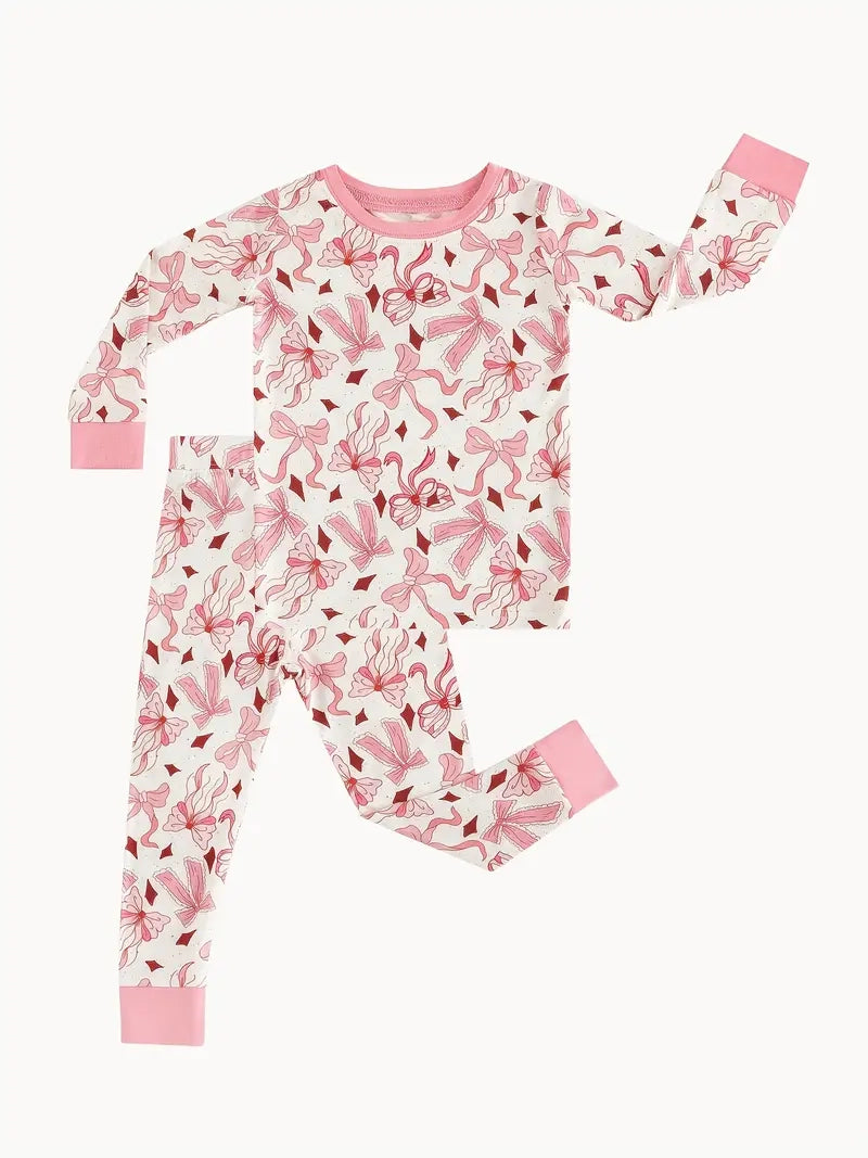 Pink Bow 2-Piece Pajama Set