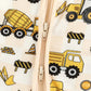 Yellow Excavator Footie Pajamas