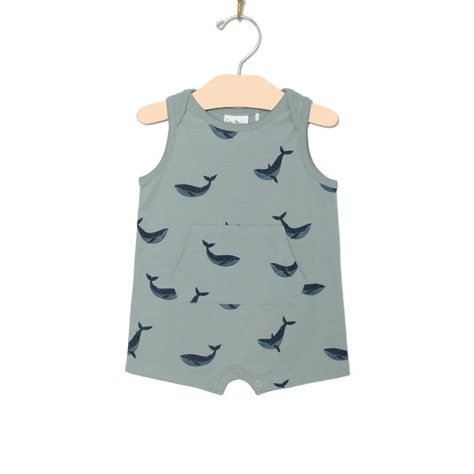 Short Sleeve Romper | Blue Whale