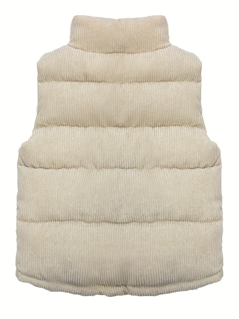 Girls Corduroy Vest | Beige