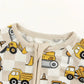 Yellow Excavator Footie Pajamas