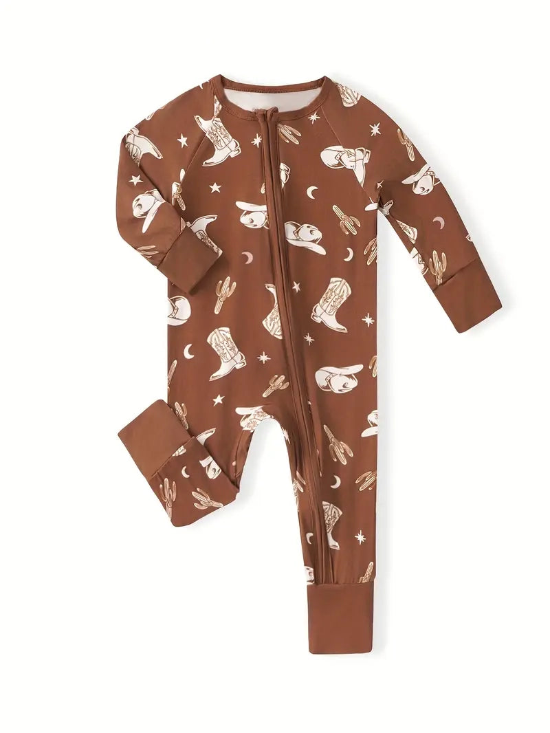 Cowboy Zippered Bamboo Footie