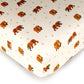 Organic Crib Sheets in Brown Bear