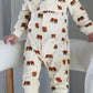 Organic Footless 2-Way Zipper Romper in Brown Bear