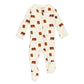 Organic 2-Way Zipper Footie in Brown Bear