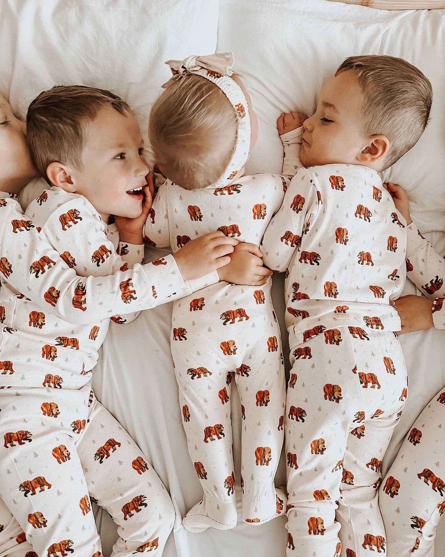 Organic 2-Way Zipper Footie in Brown Bear