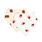 Organic Bandana Bib 2-Pack in Brown Bear, Red Bird