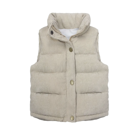 Girls Corduroy Vest | Beige